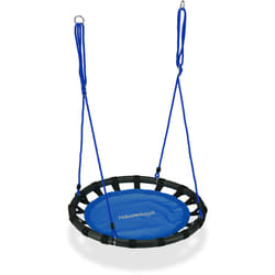 Relaxdays - Balançoire nid d'oiseau rond 80 cm à suspendre panier enfant adulte jardin extérieur 100 kg , bleu