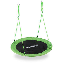 Relaxdays - Balançoire nid d'oiseau rond 110 cm à suspendre enfant adulte jardin extérieur ø 110 cm, 100 kg, vert