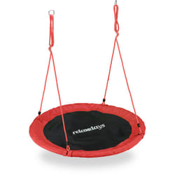 Relaxdays - Balançoire nid d'oiseau rond 110 cm à suspendre enfant adulte jardin extérieur ø 110 cm, 100 kg, rouge