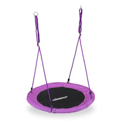 Relaxdays - Balançoire nid d'oiseau rond 90 cm à suspendre enfant adulte jardin extérieur ø 90 cm, 100 kg, violet