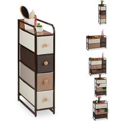 Armoires avec tiroirs, 4 à 7 compartiments, support, pliable, chambre, Commode nuit, 84,5 x 20 x 49,5 cm brun - Relaxdays