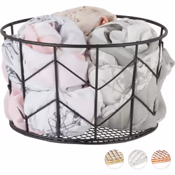 Ce panier en métal est un vrai panier à tout faire et offre un espace de rangement pour vos accessoires. La corbeille ronde d ...