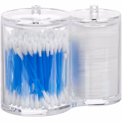 Rangez vos coton-tiges et disques démaquillant du quotidien dans cette boîte double pour les avoir à portée de main à tout mo ...