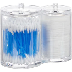 Relaxdays Distributeur coton démaquillant, Boite coton, Range coton, Organiseur couvercle, transparent