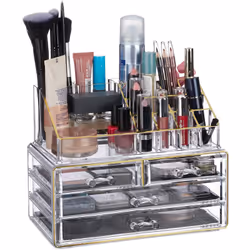 Cet organisateur de maquillage vous permet de faire de la place et de l’ordre et vous évite de devoir chercher dans votre tro ...