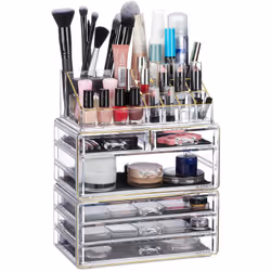 Cet organisateur de maquillage à six tiroirs met de l’ordre sur votre coiffeuse et vous évite de devoir chercher dans votre t ...