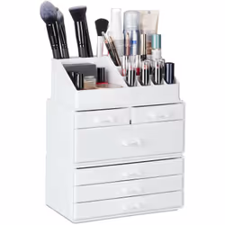 Description générale Cet organisateur de maquillage à six tiroirs met de l'ordre sur votre coiffeuse, facilitant l'accès à vo ...