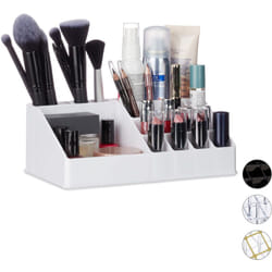 Relaxdays - Organisateur Cosmétique Acrylique Rangement Make-Up 16 Casier Maquillage Support Rouge à Lèvre, Blanc