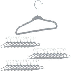 Relaxdays - Cintres enfants, set 30 velours, Cintres bébé décoratif chemises antidérapant crochet rotatif, gris