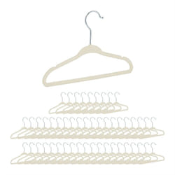 Relaxdays - Cintres enfants, set 50 velours, Cintres bébé décoratif chemises antidérapant crochet rotatif, beige