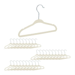 Relaxdays - Cintres enfants, set 30 velours, Cintres bébé décoratif chemises antidérapant crochet rotatif, beige