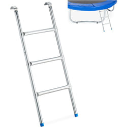 Relaxdays - chelle de trampoline Escalier de trampoline accessoire jardin marches enfant h x l: 97 x 38 cm, argenté
