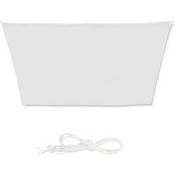 Voile d'ombrage trapèze diffuseur d'ombre protection soleil uv 3 x 5,5 x 4 x 4 toile, résistant à l'eau, blanc - Relaxdays
