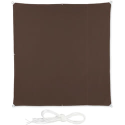 Relaxdays - Voile d'ombrage carré diffuseur d'ombre protection soleil jardin uv LxP 2 x 2 m toile, résistant à l'eau, brun