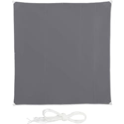 Relaxdays Voile d’ombrage carré diffuseur d’ombre protection soleil jardin UV lxP 5x5 m toile, résistant à l'eau, gris