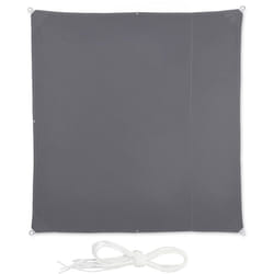 Relaxdays - Voile d'ombrage carré diffuseur d'ombre protection soleil jardin uv lxP 2x2 m toile, résistant à l'eau, gris