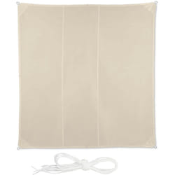 Relaxdays - Voile d'ombrage carré diffuseur d'ombre protection soleil uv terrasse toile résistante à l'eau, 4 x 4 m, beige