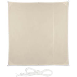 Relaxdays Voile d’ombrage carré diffuseur d’ombre protection soleil UV terrasse toile résistante à l'eau, 2 x 2 m, beige