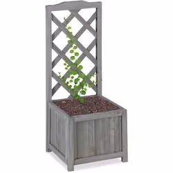 Embellissez votre jardin avec ce treillis en bois de sapin décoratif. La jardinière pratique avec treillis donne aux plantes  ...