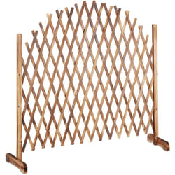 Relaxdays - Treillis jardin en bois extensible 200 cm, Clôture grillage pliable, Plante grimpante Brise-vue balcon, flambe