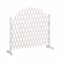 Relaxdays Treillis jardin en bois extensible 200 cm Clôture grillage pliable Plante grimpante Brise-vue balcon blanc
