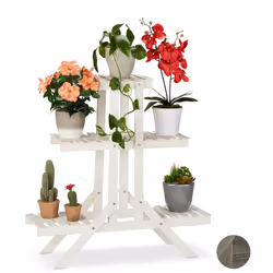 Cette étagère à fleurs 3 étages vous permet de créer un espace décoratif spécial pour vos plantes et fleurs préférées. Mettez ...