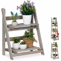 Description générale Cet escalier pour plantes en bois est idéal pour mettre en valeur vos fleurs et vos plantes. Avec son de ...