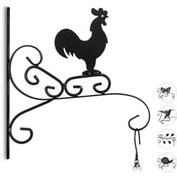 Relaxdays - Crochet mural pour plantes suspensions pot de fleurs en métal décoration de jardin HxlxP 30 x 28 x 2 cm, noir
