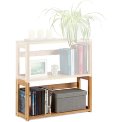 Relaxdays - Etagère empilable, en bambou naturel, étagère prolongeable, Salon & chambre, pieds, 30x60x20 cm