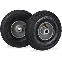Relaxdays - Roue de diable roue brouette set de 2, roue de rechange, caoutchouc 3.00-4, 100 kg, 260 x 85 mm, noir-gris