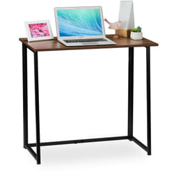 Relaxdays - Table de travail pliable,Table de bureau,table bureau à plier, travail maison, 74x80x45cm, brun/noir