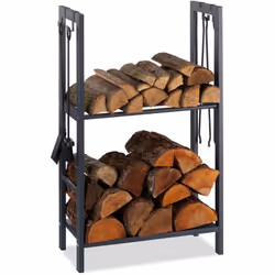 Description générale Cette étagère à bois anthracite en acier est parfaite pour stocker des bûches de bois, que ce soit à l'i ...