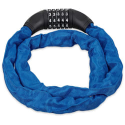 Relaxdays - Antivol vélo, Cadenas code, Chaine anti-vol moto 5 chiffres, acier, 120 cm , bleu