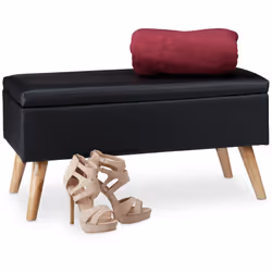 Optez pour cette banquette très élégante avec pieds en bois d'eucalyptus et assise en similicuir pour un contraste intéressan ...