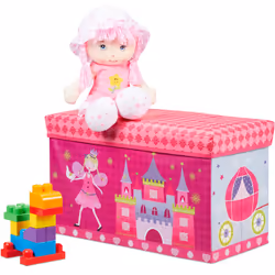 Faites un peu d'ordre et remplissez ce coffre à jouets avec des peluches, des jouets, des jeux de construction ou d'autres ob ...