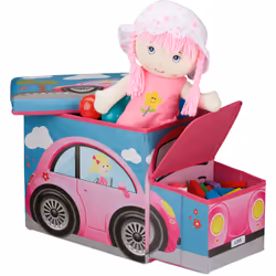 Faites un peu d'ordre et remplissez ce coffre à jouets avec des peluches, des jouets, des jeux de construction ou d'autres ob ...