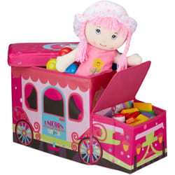 Relaxdays - Tabouret Coffre à jouets boîte à jouets couvercle pouf enfant pliable licorne 50 litres