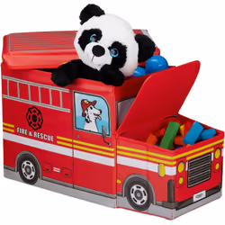Faites un peu d'ordre et remplissez ce coffre à jouets avec des peluches, des jouets, des jeux de construction ou d'autres ob ...