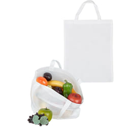 Relaxdays - Set de 10 sacs en tissu, non imprimés, cabas pour courses, courtes anses, fourre-tout, HxL : 49,5x40 cm, blanc