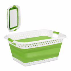 Relaxdays 10025601_133, 37 L, Rectangulaire, Plastique, Caoutchouc thermoplastique (TPR), Vert, Blanc, Plastique, Caoutchouc  ...