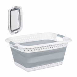 Relaxdays 10025601_111, 37 L, Rectangulaire, Plastique, Caoutchouc thermoplastique (TPR), Gris, Blanc, Plastique, Caoutchouc  ...
