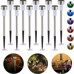 Avec ces luminaires en lot de 10, apportez un éclairage enchanteur dans votre jardin. Les lampes de jardin LED sont simplemen ...