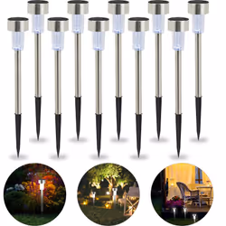 Avec ces luminaires en lot de 10, apportez un éclairage enchanteur dans votre jardin. Les lampes de jardin LED sont simplemen ...