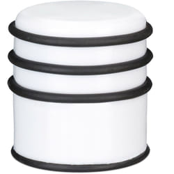 Relaxdays - butoir de porte pour sol, portes et fenêtres, ∅ 7 cm, 3 cercles caoutchouc, courants d'air, blanc