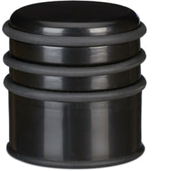 Relaxdays - butoir de porte pour sol, portes et fenêtres, ∅ 7 cm, 3 cercles caoutchouc, courants d'air, noir