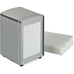 Relaxdays - Distributeur serviettes de table, Vintage Rétro restaurant Support porte serviette HxlxP: 15x9,5x11 cm, argent