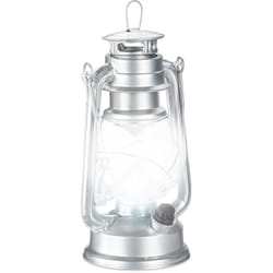 Relaxdays - Lanterne tempête led, Lampe retro comme décoration de fenêtre ou lampe jardin, à piles, Argentée