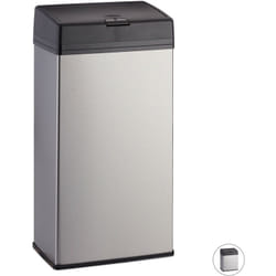 Relaxdays - Poubelle cosmétiques, acier inoxydable, corbeille en métal pour la salle de bains, cuisine, 6 litres, argenté