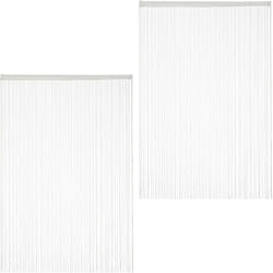 Relaxdays - Rideau passe-tringle, lot de 2, pour portes ou fenêtres, lavable, peut être raccourci, 145 x 245 cm, blanc
