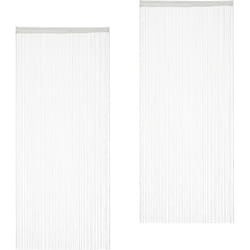 Relaxdays - Rideau passe-tringle, lot de 2, pour portes ou fenêtres, lavable, peut être raccourci, 90 x 245 cm, blanc